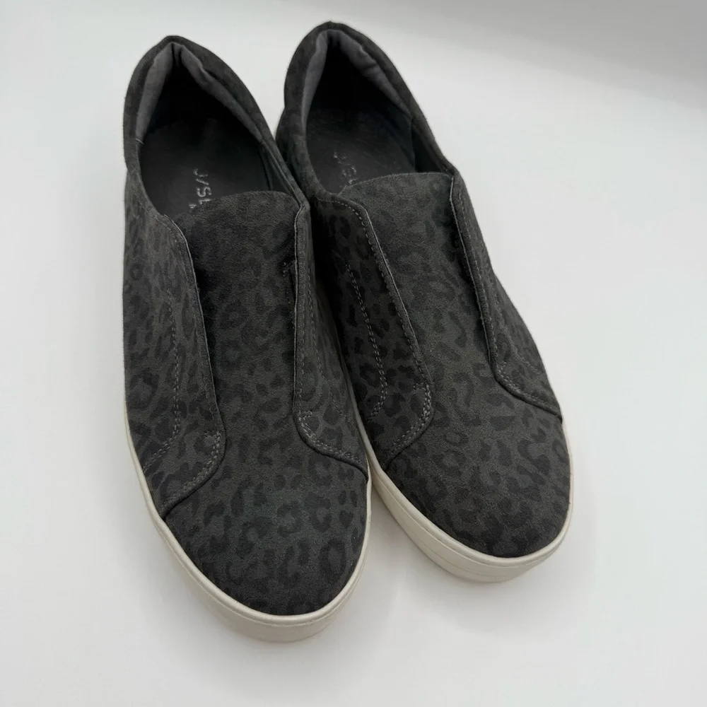 J/Slides Heidi Platform Slip On Sneakers Leather Leopard Print Women 9.5M